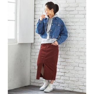 エドウィン(EDWIN)のEDWIN SOMETHING PENCIL SKIRT コーデュロイスカート(ロングスカート)