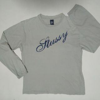 ステューシー(STUSSY)の長袖Tシャツ　グレー　メンズ　サイズL　ステューシー(Tシャツ/カットソー(七分/長袖))