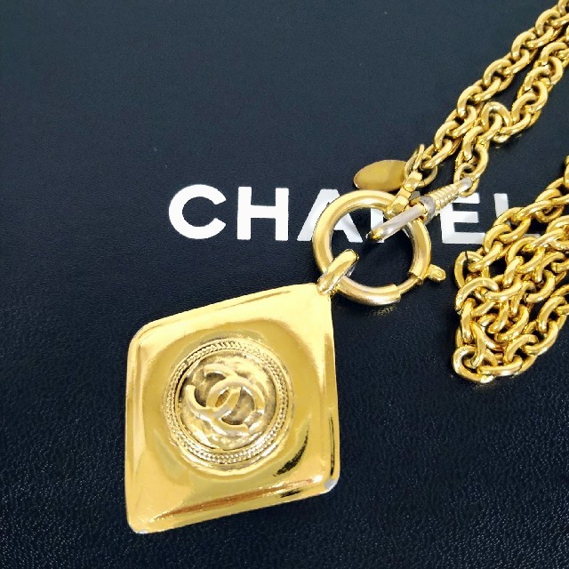 CHANEL - ☆シャネル・ヴィンテージネックレス・ココマークひし形ゴールド☆の通販 by rouge1123's shop｜シャネルならラクマ