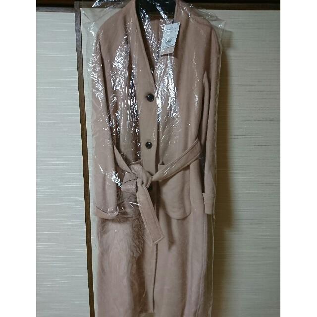 PLST(プラステ)のPLST ノーカラーコート ピンク Sサイズ レディースのジャケット/アウター(ロングコート)の商品写真