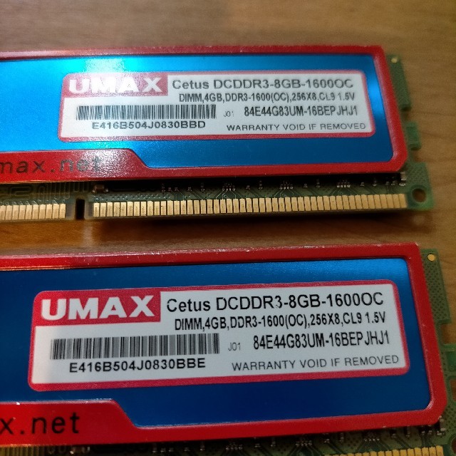 Umax DDR3 1600 8Gx2 16G メモリ 1