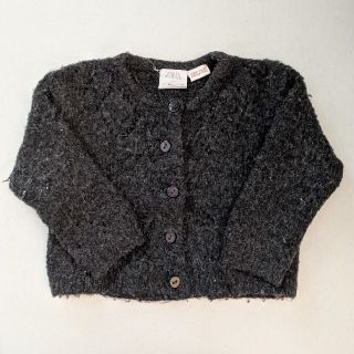 ザラキッズ(ZARA KIDS)のZARA BABY カーディガン 74cm ブラック(カーディガン/ボレロ)