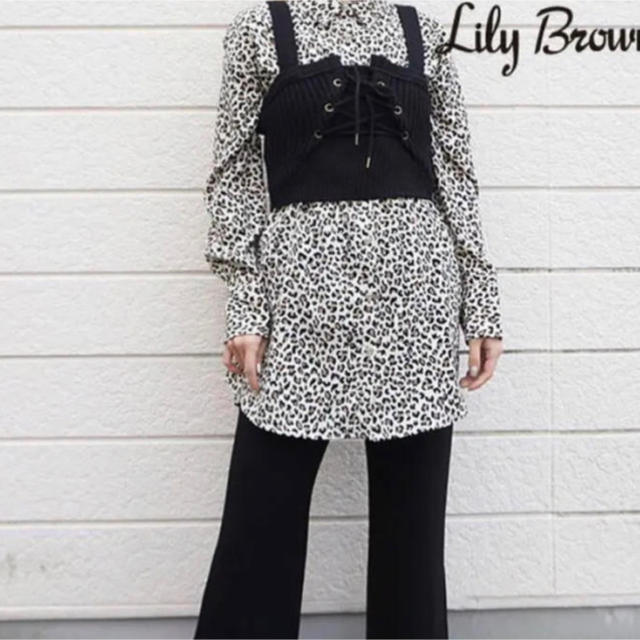 Lily Brown(リリーブラウン)のlily brown レオパード シャツワンピース レディースのワンピース(ひざ丈ワンピース)の商品写真