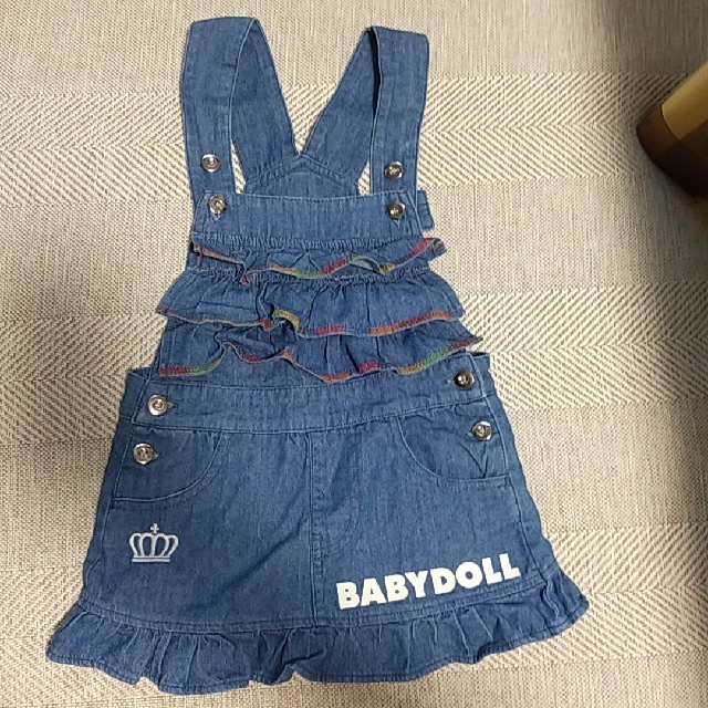 BABYDOLL(ベビードール)のベビードール　ジャンパースカート　デニム　 キッズ/ベビー/マタニティのキッズ服女の子用(90cm~)(ワンピース)の商品写真