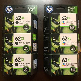 ヒューレットパッカード(HP)のhp 純正プリンターインク　62XL 黒　カラー　6個セット　新品未使用(OA機器)