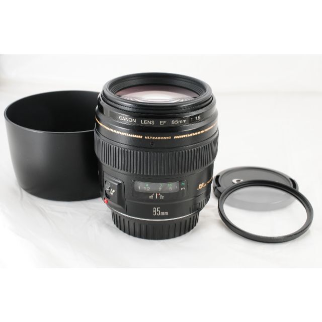 Canon ef 85mm f1.8 usm フード&プロテクタ&レンズポーチ付 www ...