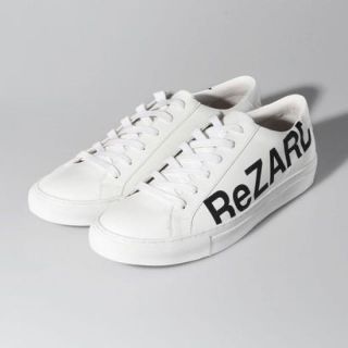 ロコンド ヒカルコラボ ReZard ビッグロゴレザースニーカー 新品 23.5(スニーカー)
