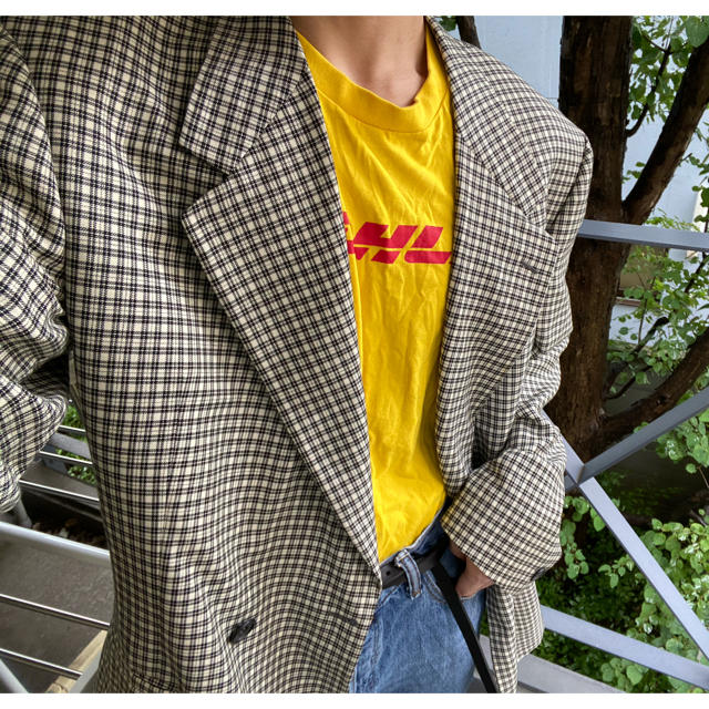 Gianni Versace - GIANNI VERSACE 80s レトロ チェック ダブル