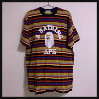 アベイシングエイプ(A BATHING APE)のa122 A BATHING APE アベイシングエイプ ボーダー柄　Tシャツ(Tシャツ/カットソー(半袖/袖なし))