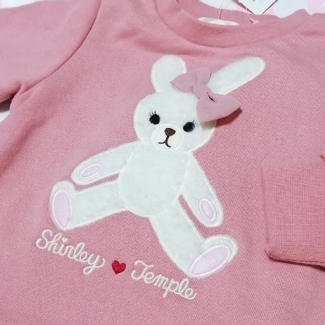 新品　シャーリーテンプル　うさぎアップリケトレーナー　リボンパンツ　100Tシャツ/カットソー