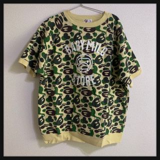 アベイシングエイプ(A BATHING APE)のa118★スウェット　半袖　マイロ　迷彩カモ　L★(スウェット)