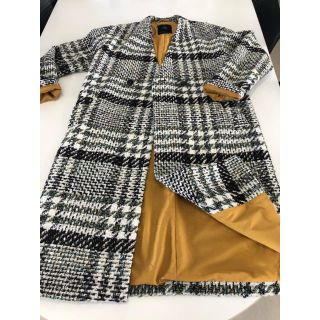 ザラ(ZARA)のZARA ツイードチェックコート(スプリングコート)