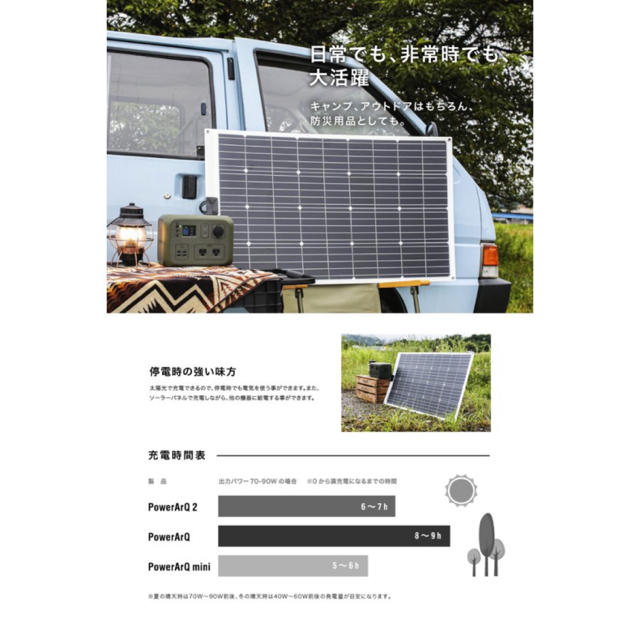 PowerArQ Solar  120W ソーラーパネル  防水 スポーツ/アウトドアのアウトドア(その他)の商品写真