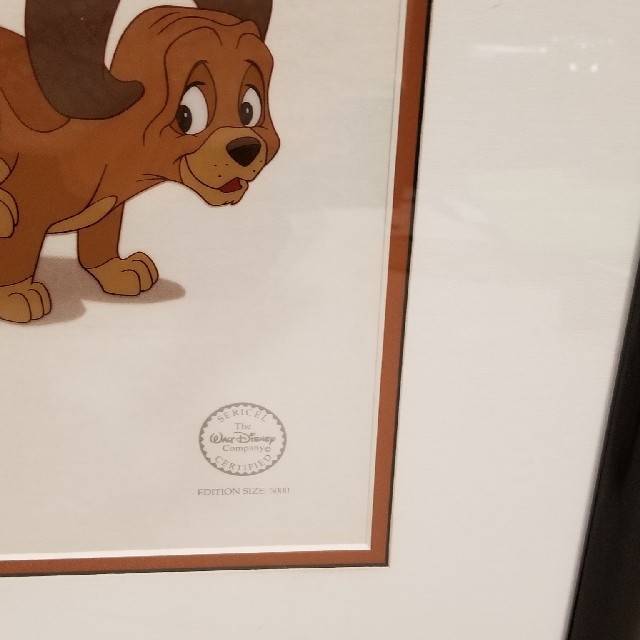 Disney(ディズニー)の確実本物 ディズニー証明書付 きつねと猟犬 セル画 エンタメ/ホビーの美術品/アンティーク(絵画/タペストリー)の商品写真