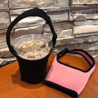 ドリンク／飲み物ホルダー　黒　コンビニコーヒーM、スタバコーヒー(エコバッグ)