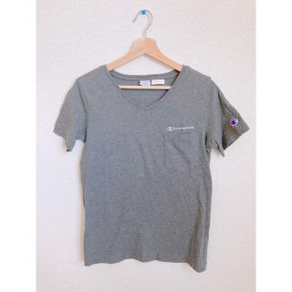 チャンピオン(Champion)のChampion Vネック Tシャツ 半袖 カットソー グレー(Tシャツ(半袖/袖なし))