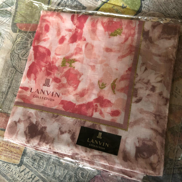 LANVIN COLLECTION(ランバンコレクション)の(新品、未使用)LANVIN ランバン　はんかち　ハンカチ レディースのファッション小物(ハンカチ)の商品写真