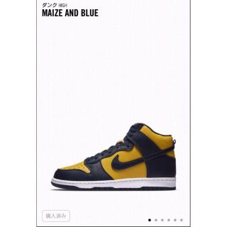 ナイキ(NIKE)のNIKE DUNK HIGH SP Michigan 27 US9(スニーカー)