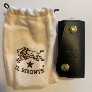 イルビゾンテ(IL BISONTE)の新品 イルビゾンテ ラージ キーケース スマートキー ケース カバー ブラック(キーケース)