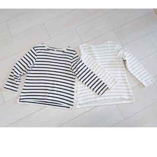 ムジルシリョウヒン(MUJI (無印良品))の美品！無印のキッズ用 ボーダーロンT  2枚セット 120cm(Tシャツ/カットソー)