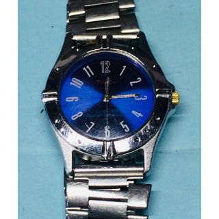 タイメックス(TIMEX)のW26）インディゴカラー(*'▽')タイメックス電池交換済みシルバークォーツ(腕時計(アナログ))