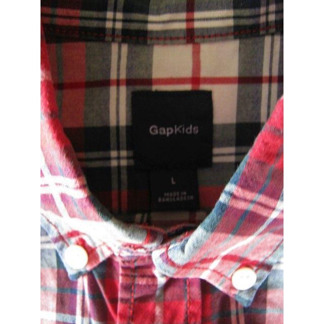 GAP(ギャップ)のＧＡＰ）赤系チェック柄（１４０）長袖シャツ☆美品 キッズ/ベビー/マタニティのキッズ服男の子用(90cm~)(ブラウス)の商品写真