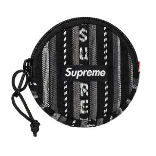 シュプリーム(Supreme)のSupreme Woven Stripe Coin Pouch　ブラック(コインケース/小銭入れ)