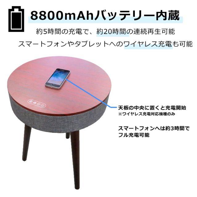 新品 未使用 テーブルスピーカー インテリア サウンドテーブル ブラウン スマホ/家電/カメラのオーディオ機器(ポータブルプレーヤー)の商品写真