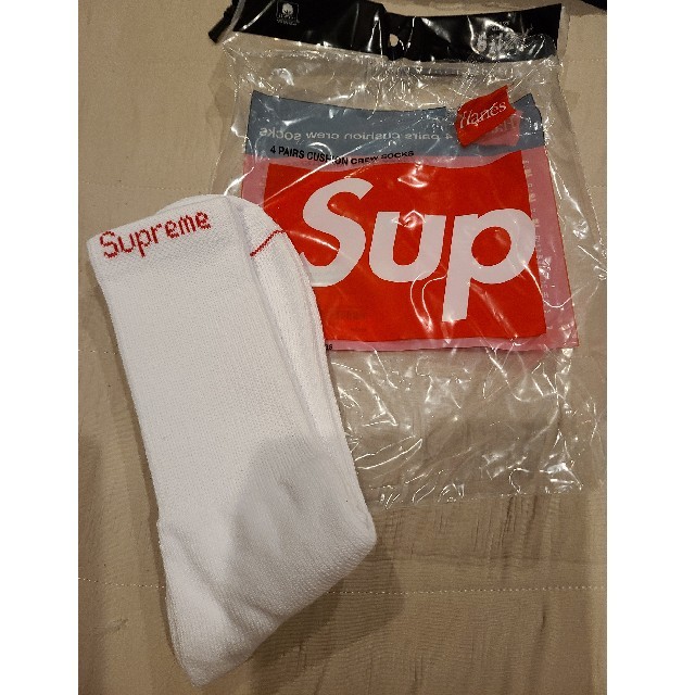 supreme ソックス 蛍光イエロー 1P 新品未使用 正規店購入