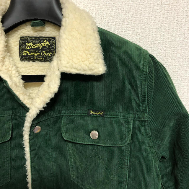 画像にてご確認くださいませwrangler×BEAMS / 別注 コーデュロイ ボアジャケット◎メンズＭ緑