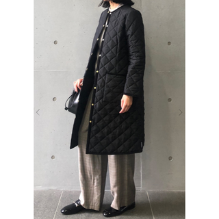 ［TRADITIONAL WEATHERWEAR］★キルティングノーカラーコート(ダウンコート)