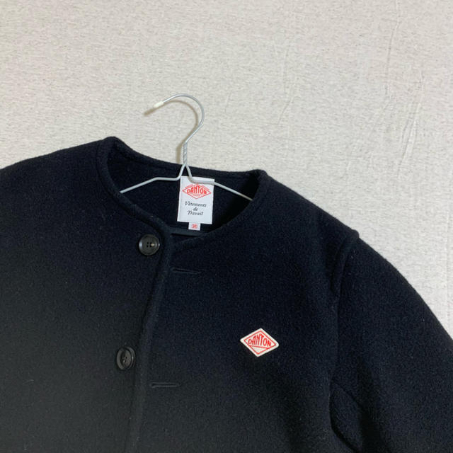 DANTON ノーカラー ウールモッサコート ノーカラージャケット DANTON ノーカラー ウールモッサコート ノーカラージャケット