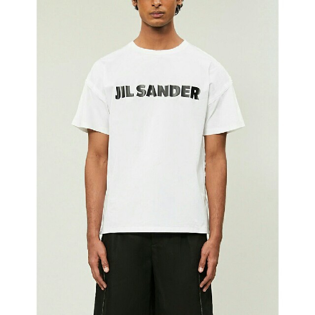 トップスjil sander ジルサンダー ロゴTシャツ 素材切替 カットオフ