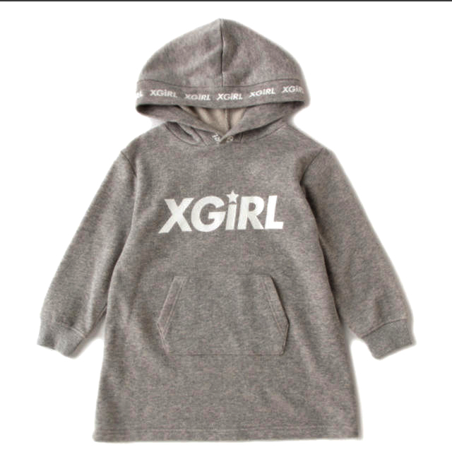 X-girl Stages(エックスガールステージス)のエックスガール パーカーワンピ キッズ/ベビー/マタニティのキッズ服女の子用(90cm~)(ワンピース)の商品写真