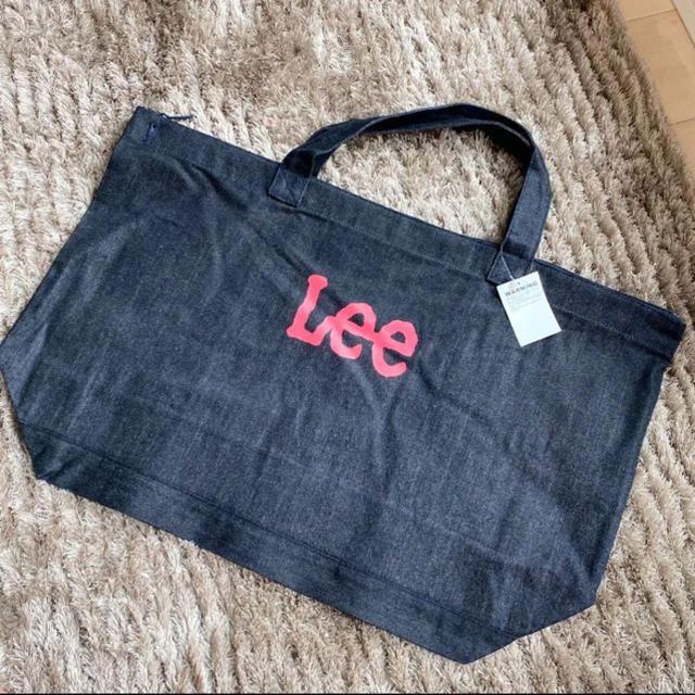 Lee(リー)の※値下げ!新品　LEE トートバッグ バッグ　ボストン　デニム　ロゴ　ピンク レディースのバッグ(トートバッグ)の商品写真