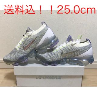 ナイキ(NIKE)の25.0 白紫 NIKE W VAPORMAX ヴェイパーマックス フライニット(スニーカー)