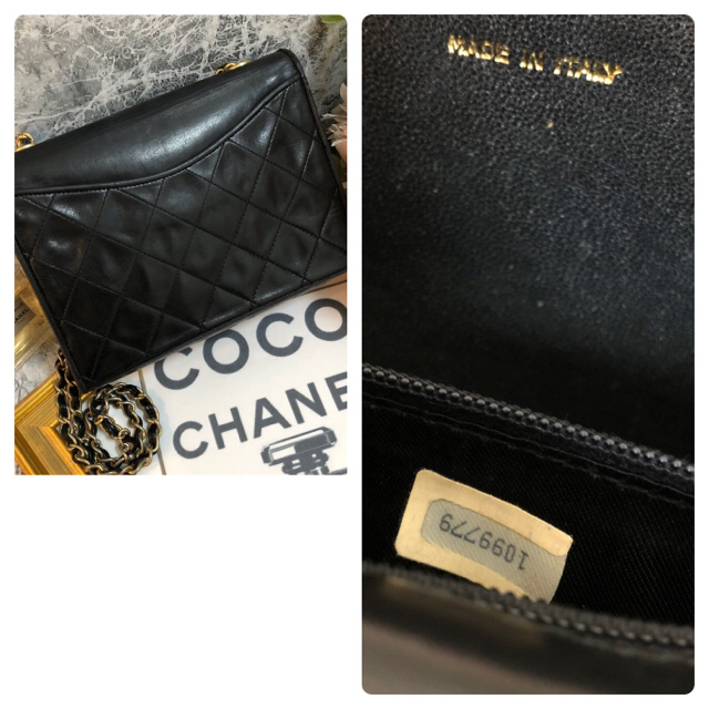 内ポケットCHANEL✩.*˚ヴィンテージ チェーンショルダーバッグ★ブラック マトラッセ