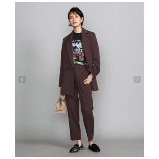 ビューティアンドユースユナイテッドアローズ(BEAUTY&YOUTH UNITED ARROWS)のBEAUTY&YOUTH ツイルタックテーパード9分丈パンツ S ブラウン(クロップドパンツ)