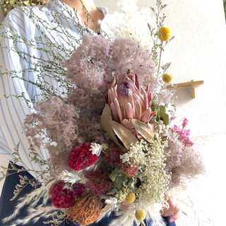 ドライフラワー スワッグ❁151 パンパスグラス スモークツリー 花束 ブーケ