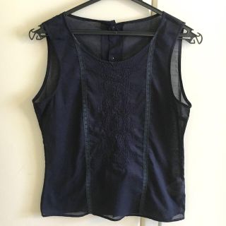 ユナイテッドアローズグリーンレーベルリラクシング(UNITED ARROWS green label relaxing)のノースリーブ刺繍シャツ(シャツ/ブラウス(半袖/袖なし))