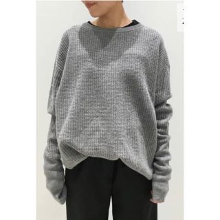 アパルトモンドゥーズィエムクラス(L'Appartement DEUXIEME CLASSE)のL'Appartement◆THERMAL KNIT グレー AP STUDIO(ニット/セーター)