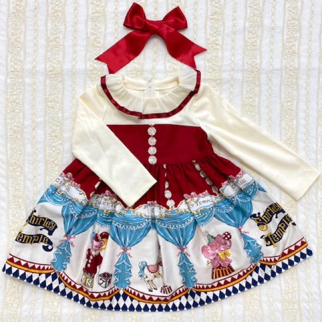 キッズ服女の子用(90cm~)新品未使用　シャーリーテンプル　サーカス　ワンピース　90 赤