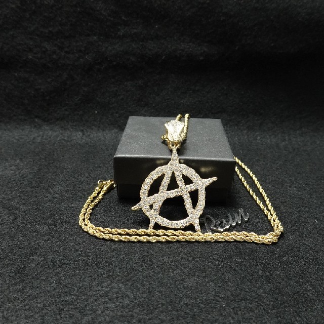 サークルA アナーキー Anarchy ロゴ ネックレス ゴールド-