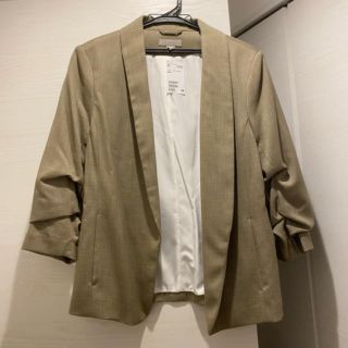 エイチアンドエイチ(H&H)のh&m カーキグリーンリネンジャケット(テーラードジャケット)