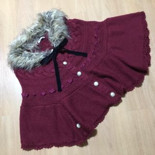 axes femme - axes femmeファー付きリボンニットポンチョの通販 by