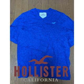 ホリスター(Hollister)のホリスター Vネック薄手ニット ブルー S(ニット/セーター)