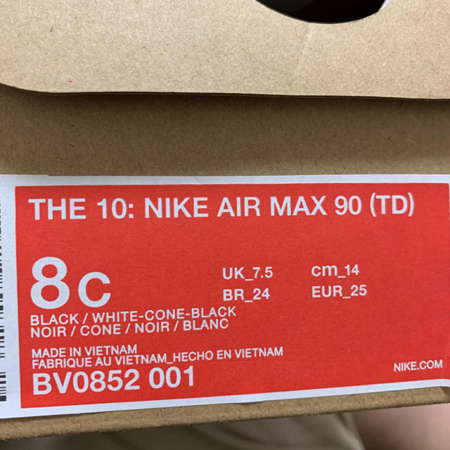 NIKE(ナイキ)のNIKE Off-White the10 air max90 美品 キッズ/ベビー/マタニティのベビー靴/シューズ(~14cm)(スニーカー)の商品写真