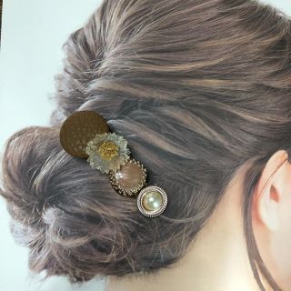 ハンドメイド   バレッタ(ヘアアクセサリー)