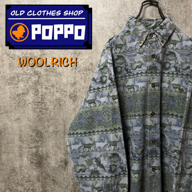 WOOLRICH(ウールリッチ)のウールリッチ☆シカ柄ネイティブ柄ロゴタグ入り総柄ネルシャツ メンズのトップス(シャツ)の商品写真