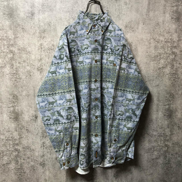 WOOLRICH(ウールリッチ)のウールリッチ☆シカ柄ネイティブ柄ロゴタグ入り総柄ネルシャツ メンズのトップス(シャツ)の商品写真